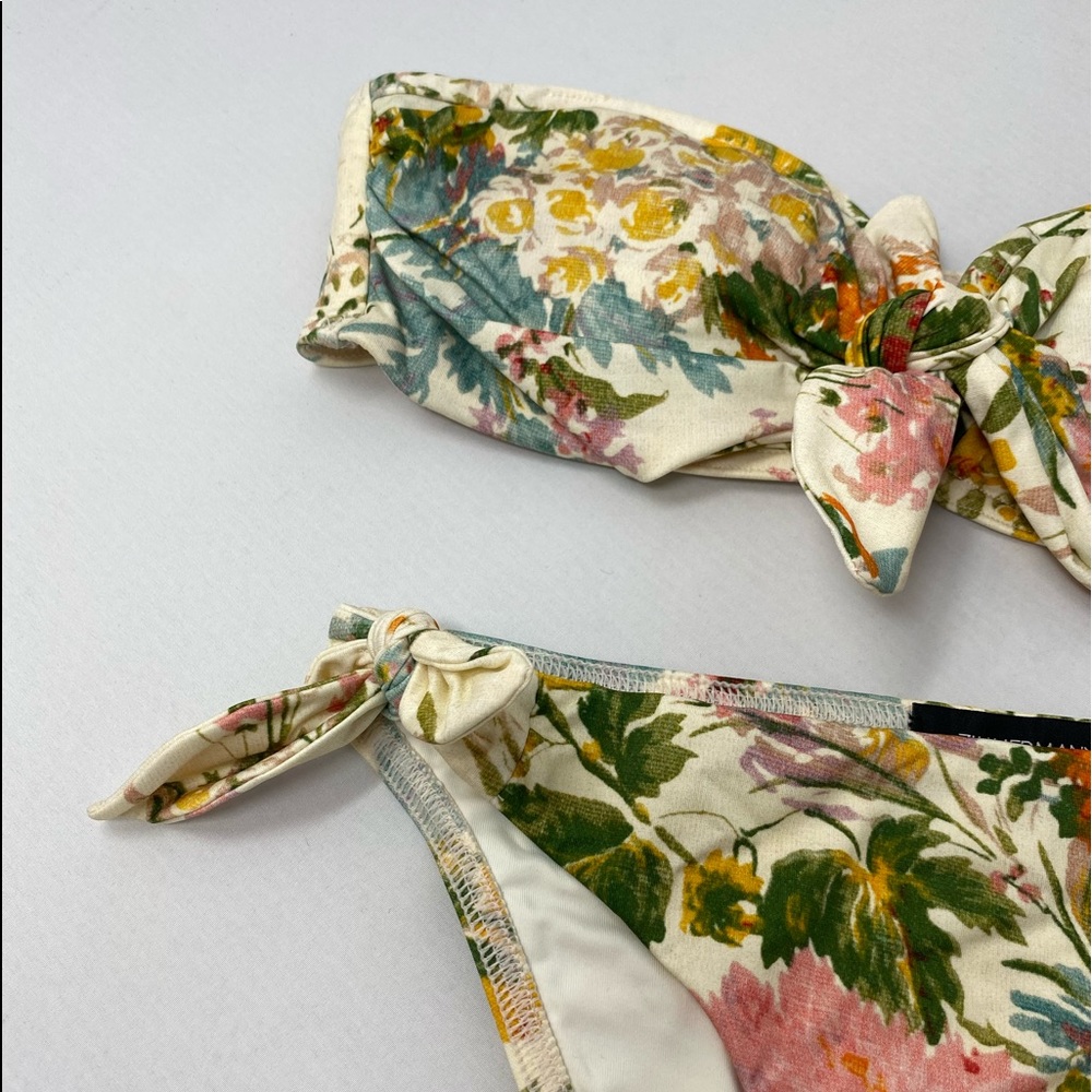 ZIMMERMAN Pink Floral Bikinis with Knots - Picture 3 of 12